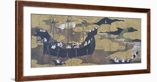 Portuguese Ship Arriving a Japanese Harbour-null-Framed Collectable Print