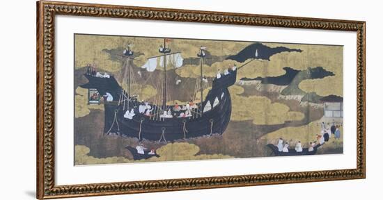 Portuguese Ship Arriving a Japanese Harbour-null-Framed Collectable Print