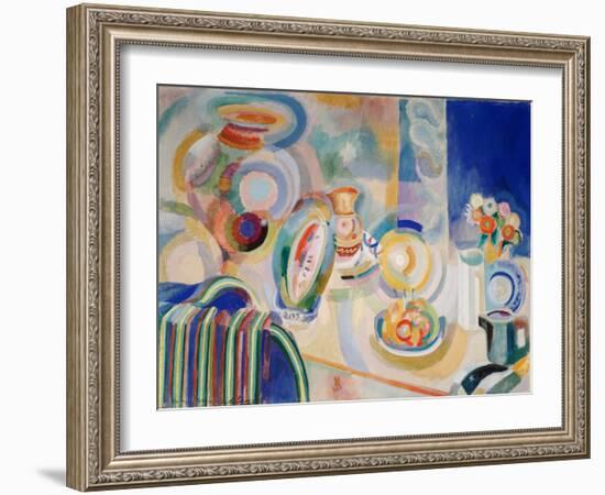 Portuguese Still Life, 1916 (Oil on Canvas)-Robert Delaunay-Framed Giclee Print