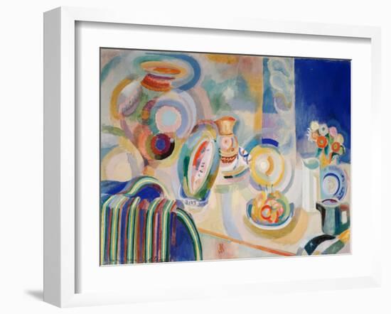 Portuguese Still Life, 1916 (Oil on Canvas)-Robert Delaunay-Framed Giclee Print