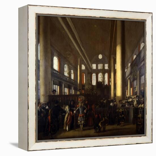 Portuguese Synagogue in Amsterdam, C.1680-Emanuel de Witte-Framed Premier Image Canvas