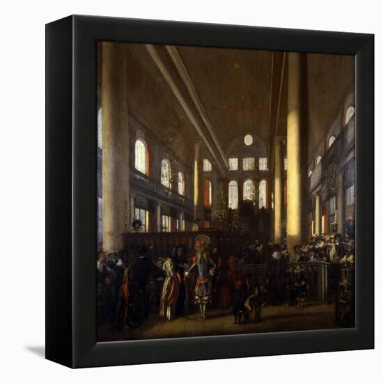 Portuguese Synagogue in Amsterdam, C.1680-Emanuel de Witte-Framed Premier Image Canvas