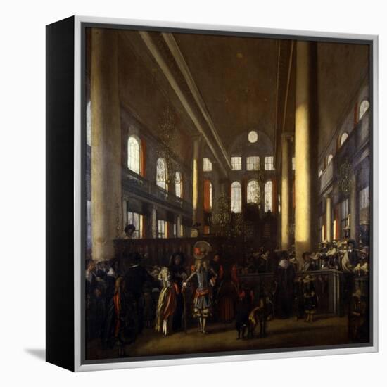 Portuguese Synagogue in Amsterdam, C.1680-Emanuel de Witte-Framed Premier Image Canvas