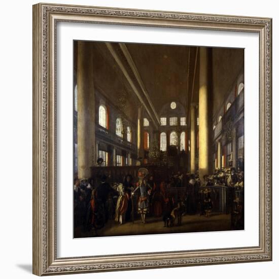 Portuguese Synagogue in Amsterdam, C.1680-Emanuel de Witte-Framed Giclee Print