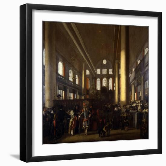 Portuguese Synagogue in Amsterdam, C.1680-Emanuel de Witte-Framed Giclee Print