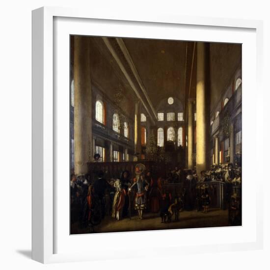 Portuguese Synagogue in Amsterdam, C.1680-Emanuel de Witte-Framed Giclee Print