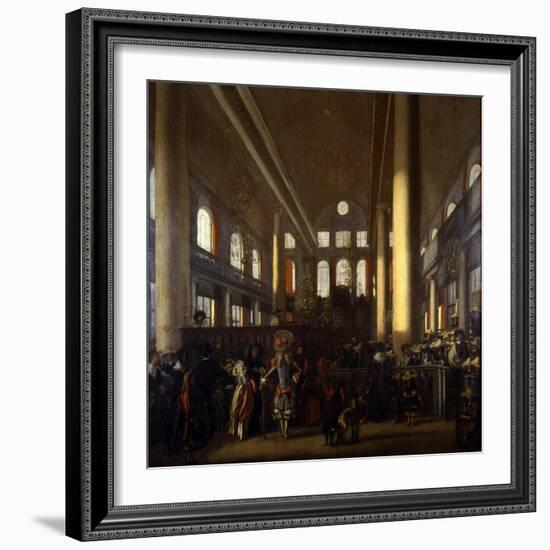 Portuguese Synagogue in Amsterdam, C.1680-Emanuel de Witte-Framed Giclee Print