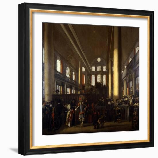 Portuguese Synagogue in Amsterdam, C.1680-Emanuel de Witte-Framed Giclee Print