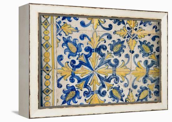 Portuguese Tiles, Jesuit Cathedral Basilica, Salvador, Bahia, Brazil,-Cindy Miller Hopkins-Framed Premier Image Canvas