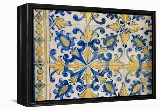 Portuguese Tiles, Jesuit Cathedral Basilica, Salvador, Bahia, Brazil,-Cindy Miller Hopkins-Framed Premier Image Canvas