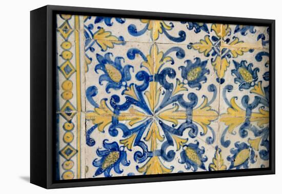 Portuguese Tiles, Jesuit Cathedral Basilica, Salvador, Bahia, Brazil,-Cindy Miller Hopkins-Framed Premier Image Canvas