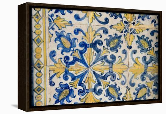 Portuguese Tiles, Jesuit Cathedral Basilica, Salvador, Bahia, Brazil,-Cindy Miller Hopkins-Framed Premier Image Canvas