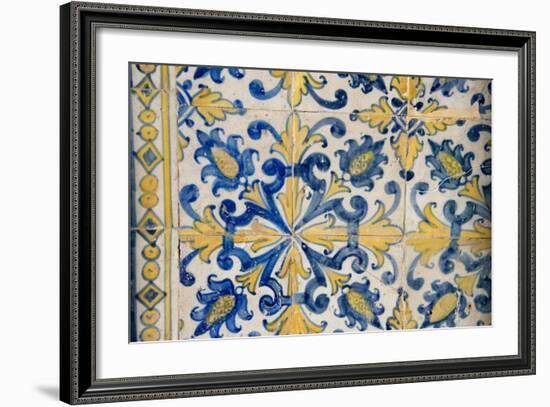 Portuguese Tiles, Jesuit Cathedral Basilica, Salvador, Bahia, Brazil,-Cindy Miller Hopkins-Framed Photographic Print