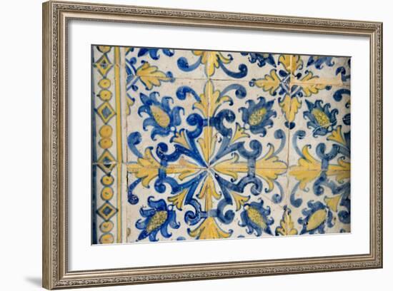 Portuguese Tiles, Jesuit Cathedral Basilica, Salvador, Bahia, Brazil,-Cindy Miller Hopkins-Framed Photographic Print