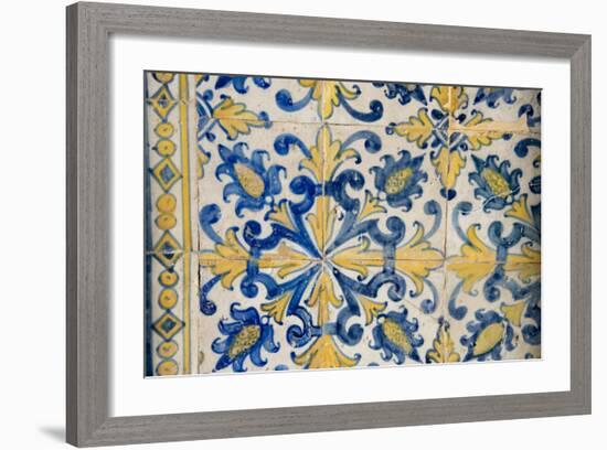 Portuguese Tiles, Jesuit Cathedral Basilica, Salvador, Bahia, Brazil,-Cindy Miller Hopkins-Framed Photographic Print