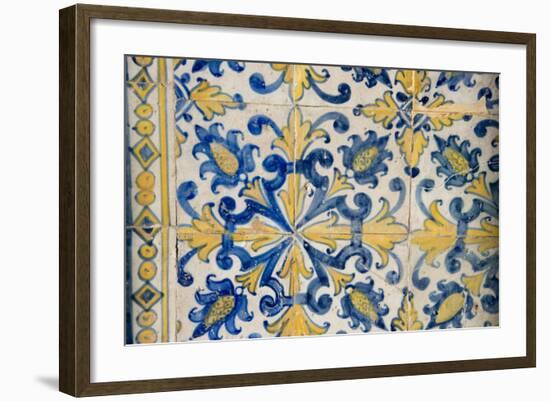 Portuguese Tiles, Jesuit Cathedral Basilica, Salvador, Bahia, Brazil,-Cindy Miller Hopkins-Framed Photographic Print