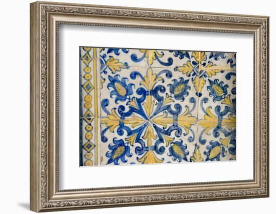 Portuguese Tiles, Jesuit Cathedral Basilica, Salvador, Bahia, Brazil,-Cindy Miller Hopkins-Framed Photographic Print