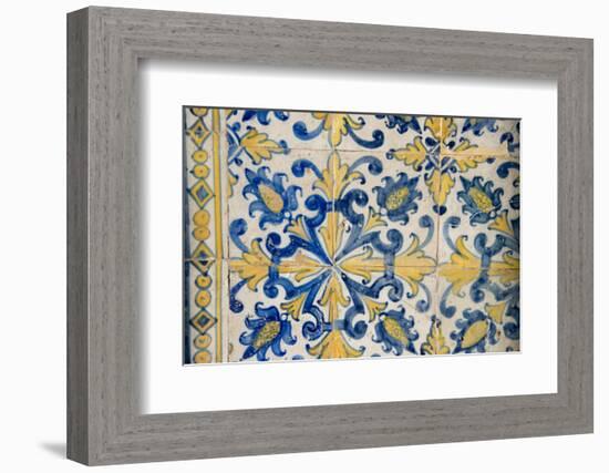 Portuguese Tiles, Jesuit Cathedral Basilica, Salvador, Bahia, Brazil,-Cindy Miller Hopkins-Framed Photographic Print