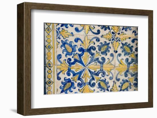 Portuguese Tiles, Jesuit Cathedral Basilica, Salvador, Bahia, Brazil,-Cindy Miller Hopkins-Framed Photographic Print