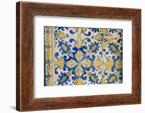 Portuguese Tiles, Jesuit Cathedral Basilica, Salvador, Bahia, Brazil,-Cindy Miller Hopkins-Framed Photographic Print