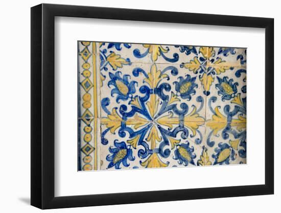 Portuguese Tiles, Jesuit Cathedral Basilica, Salvador, Bahia, Brazil,-Cindy Miller Hopkins-Framed Photographic Print