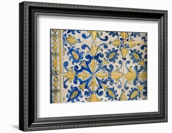 Portuguese Tiles, Jesuit Cathedral Basilica, Salvador, Bahia, Brazil,-Cindy Miller Hopkins-Framed Photographic Print