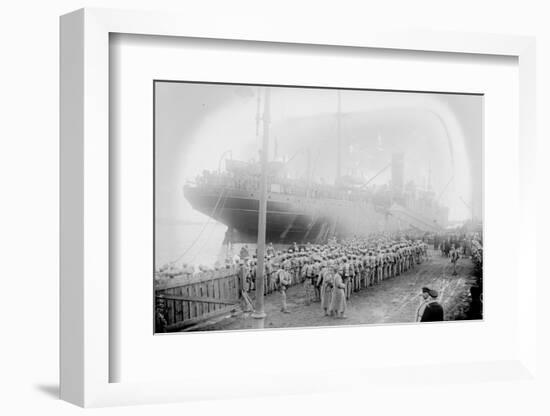 Portuguese Troops disembarking, Brest, 1917-null-Framed Photographic Print