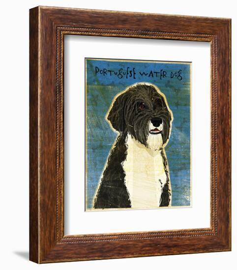 Portuguese Water Dog-John W^ Golden-Framed Art Print