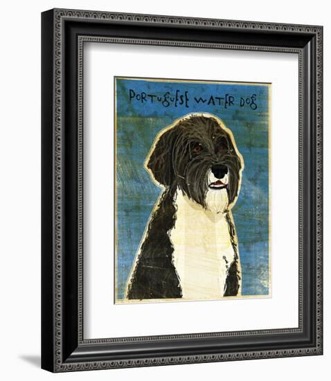 Portuguese Water Dog-John W^ Golden-Framed Art Print