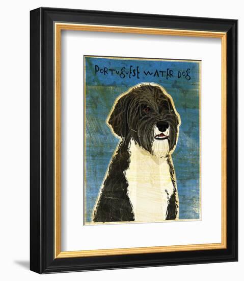 Portuguese Water Dog-John W^ Golden-Framed Art Print