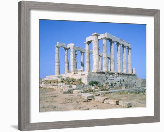 Poseidon Temple in the Sounion National Park,  Attica, Greece-Rainer Hackenberg-Framed Photographic Print