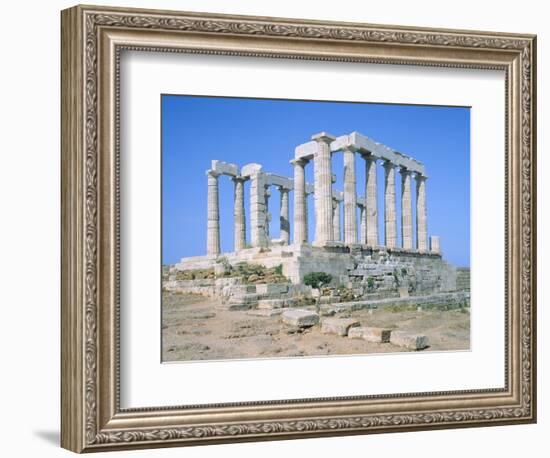 Poseidon Temple in the Sounion National Park,  Attica, Greece-Rainer Hackenberg-Framed Photographic Print