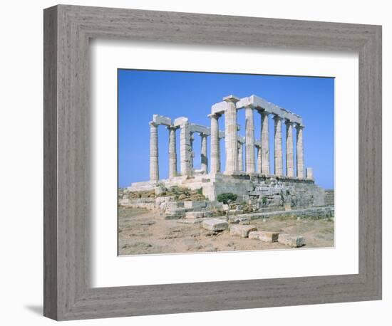 Poseidon Temple in the Sounion National Park,  Attica, Greece-Rainer Hackenberg-Framed Photographic Print