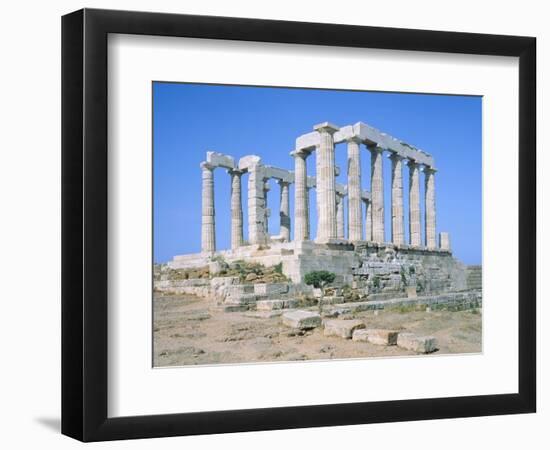 Poseidon Temple in the Sounion National Park,  Attica, Greece-Rainer Hackenberg-Framed Photographic Print