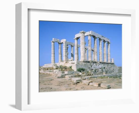 Poseidon Temple in the Sounion National Park,  Attica, Greece-Rainer Hackenberg-Framed Photographic Print