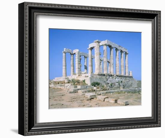 Poseidon Temple in the Sounion National Park,  Attica, Greece-Rainer Hackenberg-Framed Photographic Print