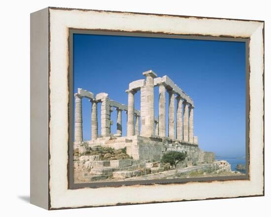Poseidon Temple in the Sounion National Park, Greece, Attica-Rainer Hackenberg-Framed Premier Image Canvas