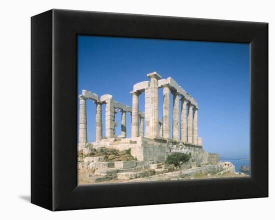 Poseidon Temple in the Sounion National Park, Greece, Attica-Rainer Hackenberg-Framed Premier Image Canvas