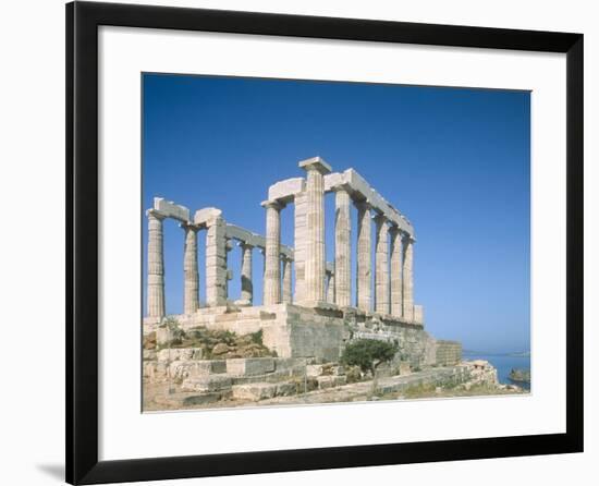 Poseidon Temple in the Sounion National Park, Greece, Attica-Rainer Hackenberg-Framed Photographic Print