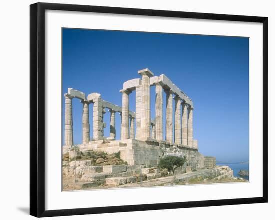 Poseidon Temple in the Sounion National Park, Greece, Attica-Rainer Hackenberg-Framed Photographic Print