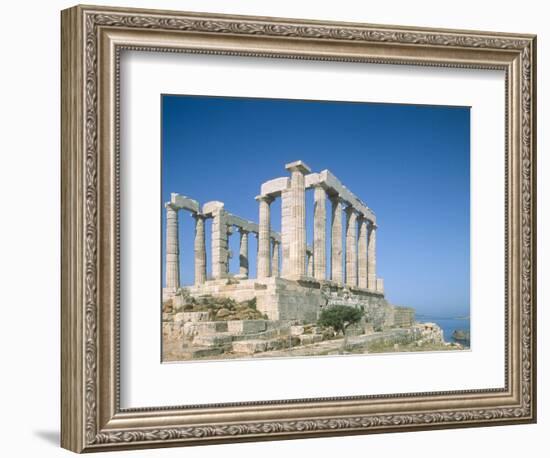 Poseidon Temple in the Sounion National Park, Greece, Attica-Rainer Hackenberg-Framed Photographic Print