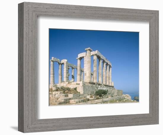 Poseidon Temple in the Sounion National Park, Greece, Attica-Rainer Hackenberg-Framed Photographic Print