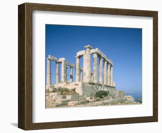 Poseidon Temple in the Sounion National Park, Greece, Attica-Rainer Hackenberg-Framed Photographic Print