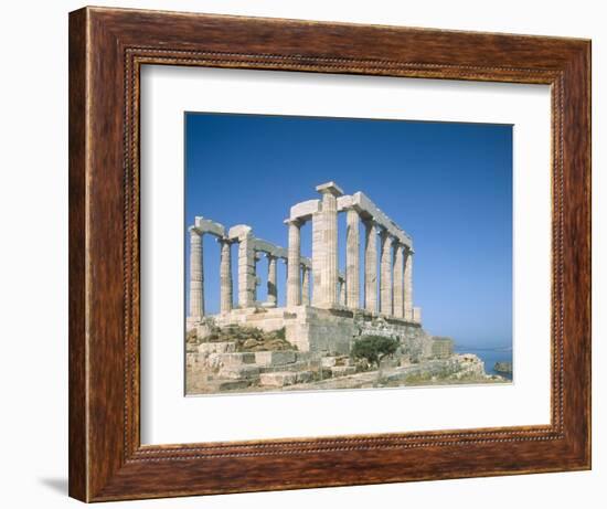 Poseidon Temple in the Sounion National Park, Greece, Attica-Rainer Hackenberg-Framed Photographic Print