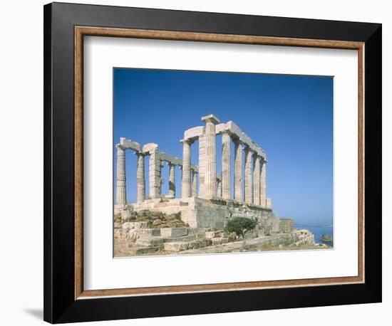 Poseidon Temple in the Sounion National Park, Greece, Attica-Rainer Hackenberg-Framed Photographic Print