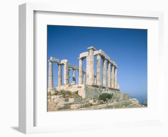 Poseidon Temple in the Sounion National Park, Greece, Attica-Rainer Hackenberg-Framed Photographic Print