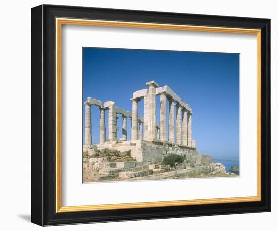 Poseidon Temple in the Sounion National Park, Greece, Attica-Rainer Hackenberg-Framed Photographic Print