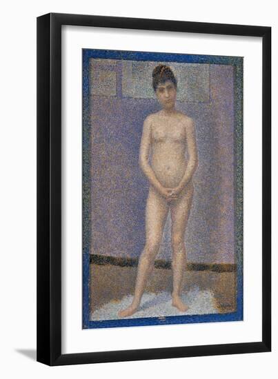 Poseuse de face-model, front view. Oil on canvas (1887) 25 x 16 cm R. F. 1947-13.-Georges Seurat-Framed Giclee Print