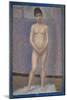 Poseuse de face-model, front view. Oil on canvas (1887) 25 x 16 cm R. F. 1947-13.-Georges Seurat-Mounted Giclee Print