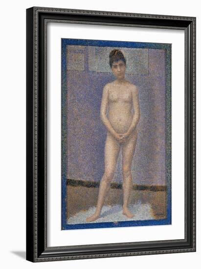 Poseuse de face-model, front view. Oil on canvas (1887) 25 x 16 cm R. F. 1947-13.-Georges Seurat-Framed Giclee Print